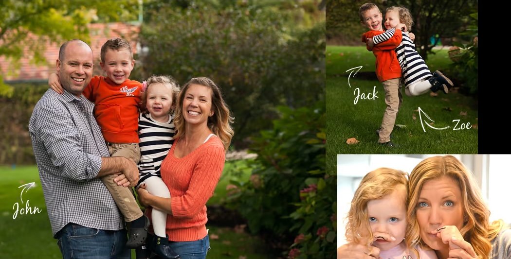 Steffani with her husband John and their young children, Jack and Zoe
